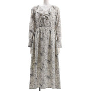 フリルアクセント総柄ワンピース