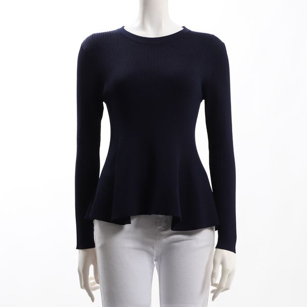 ぺプラムデザインリブニット