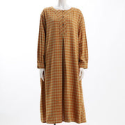 フロントボタンチェック柄ワンピース