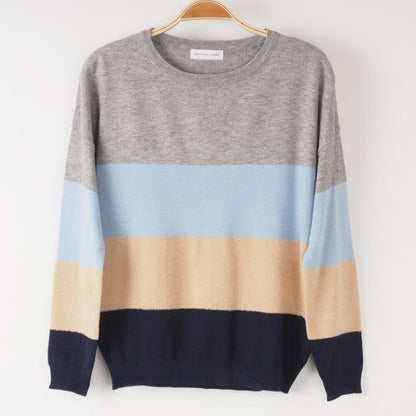 フェザー切り替え配色ニット