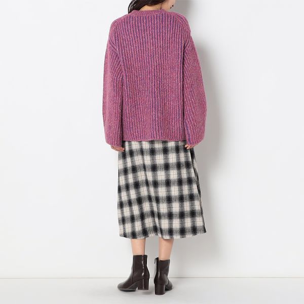 オンブレチェックフレアスカート