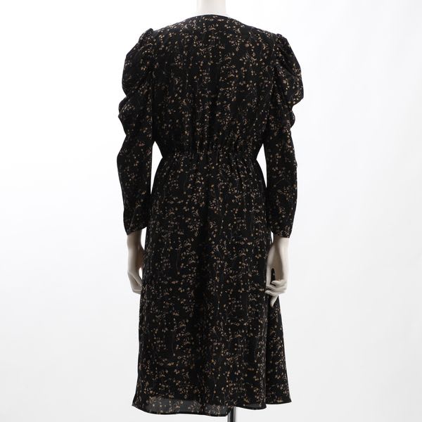 フロントボタン花柄パワーショルダー防止ワンピース