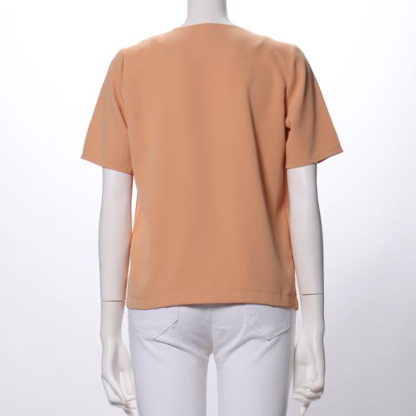 肩タックバーボタンブラウス