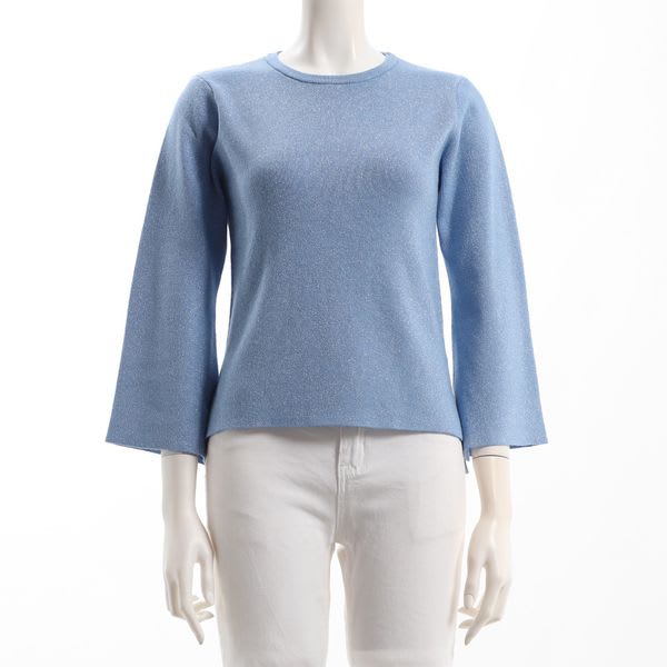 ラメ入りフレアスリーブニット