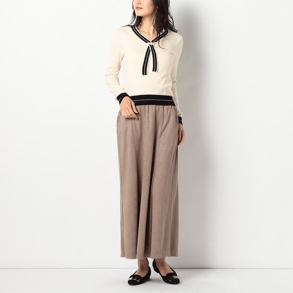 ボウタイバイカラーニット