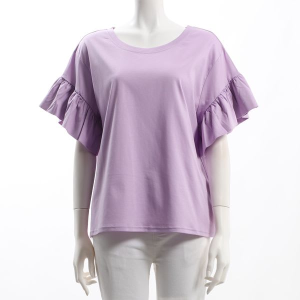 袖フリルカットソー