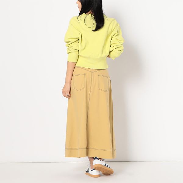 ステッチデザインハイウエストAラインスカート