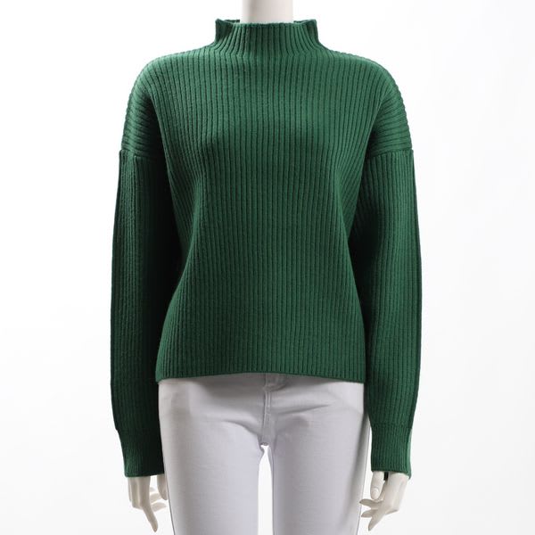 リブ編みオフネックニット