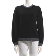 配色デザインクルーネックニット