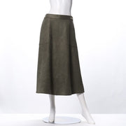 フェイクスエードフレアスカート