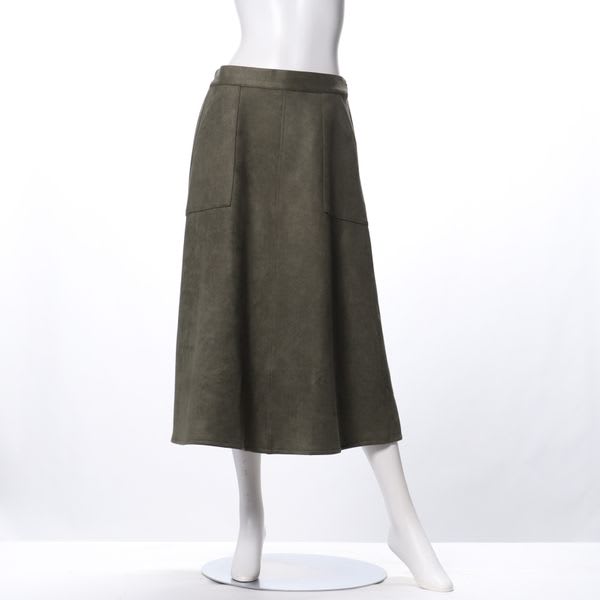 フェイクスエードフレアスカート