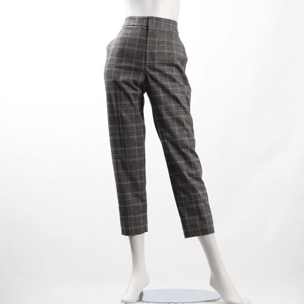 チェック柄ウエストゴムテーパードパンツ