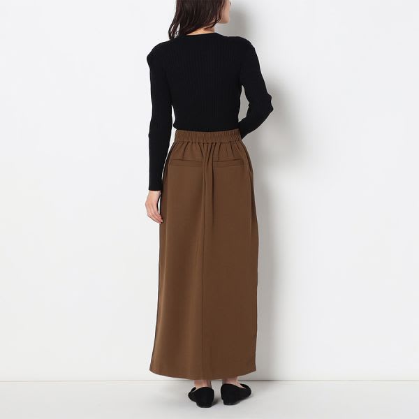 ゴールドボタンアクセントコンパクトクルーネックカーディガン