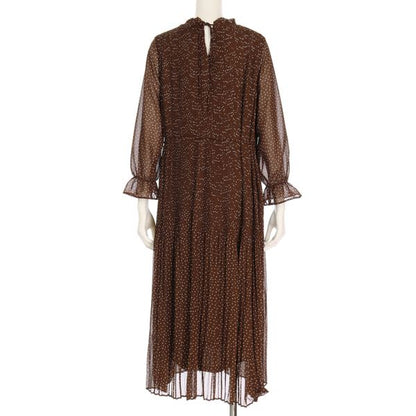 ポルカドット柄プリーツワンピース