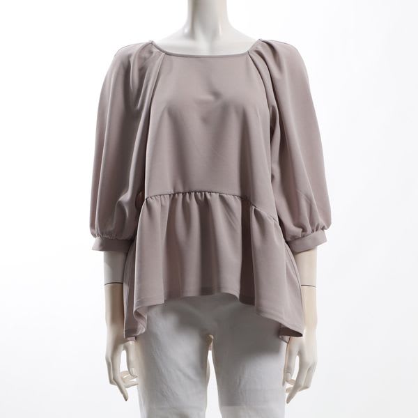 スクエアネックペプラムブラウス