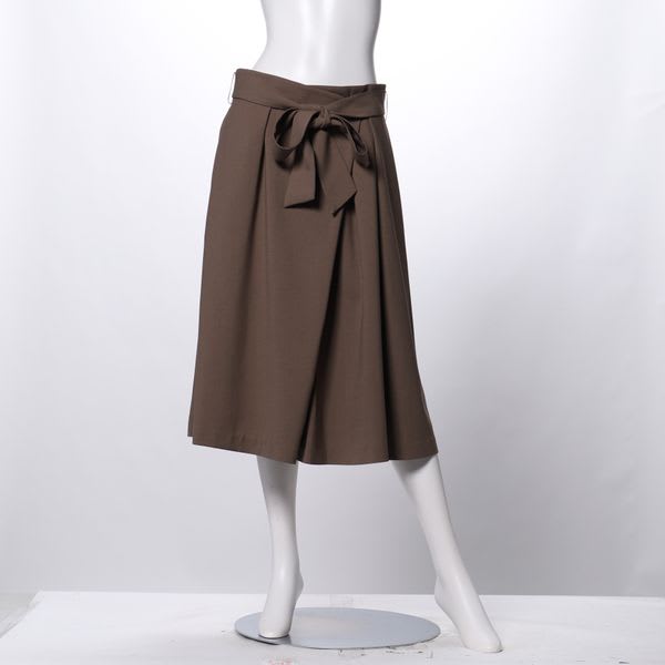 ウエストリボン付きフレアスカート