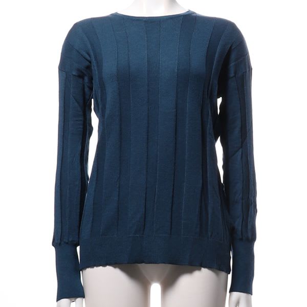 袖口ボタンデザインリブニット