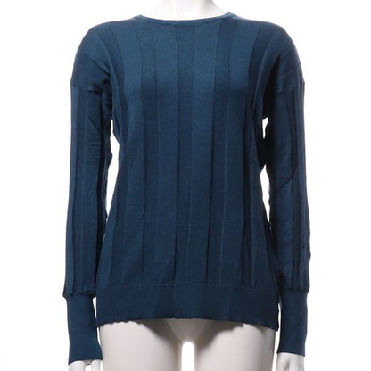 袖口ボタンデザインリブニット