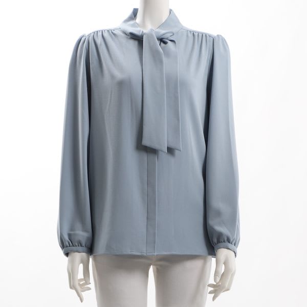 ギャザーボウタイブラウス