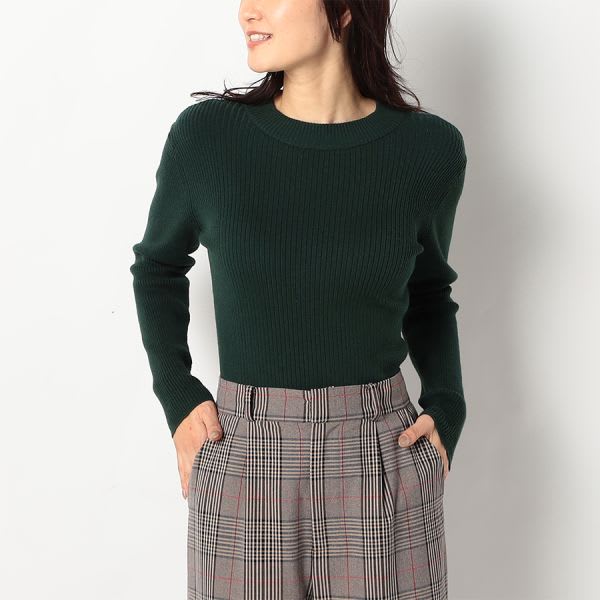 リブハイネックニット