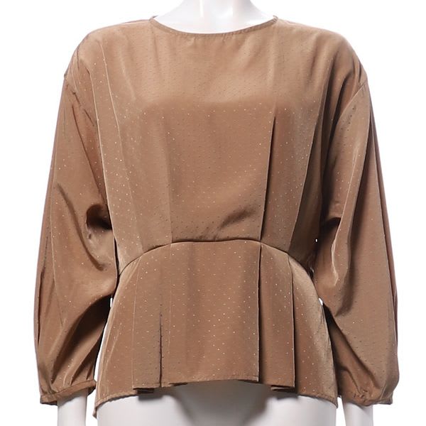 トライアングルペプラムブラウス