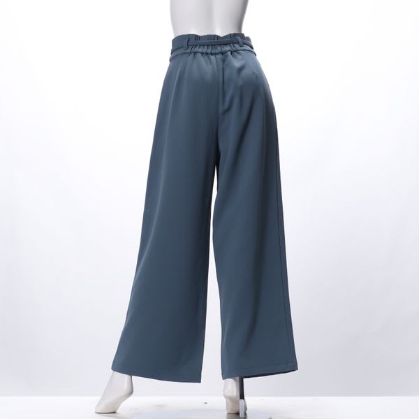 ウエストリボン付きフレアパンツ