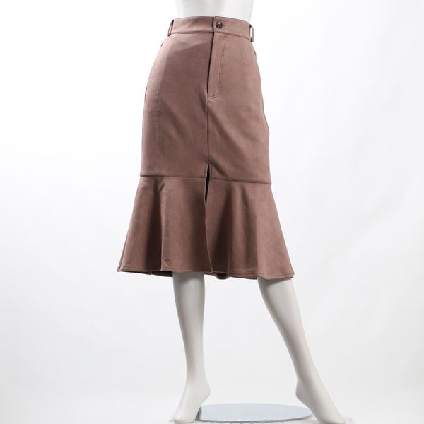 スエード調ラッフルマーメイドスカート