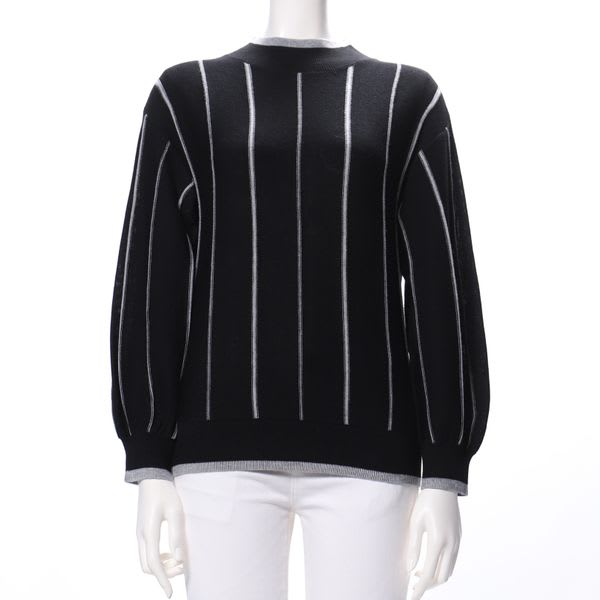 ガーター編みストライプニット