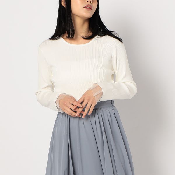 レイヤードデザインリブニット