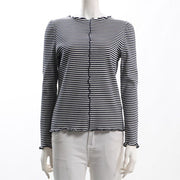 ボーダーメロウフリルカットソー