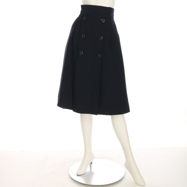 トレンチ風タック入りフレアスカート