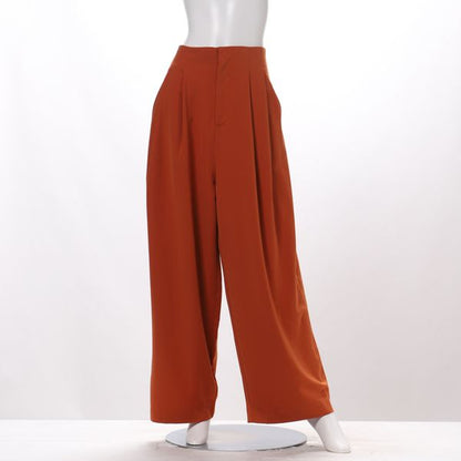 バックゴムタック入りハイウエストワイドパンツ