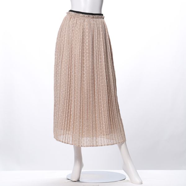 カットドビードットギャザープリーツスカート
