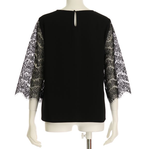 アイラッシュレーススリーブブラウス