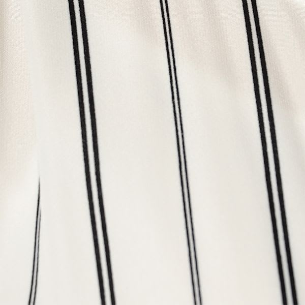 ストライプ透け感ロングシャツワンピース