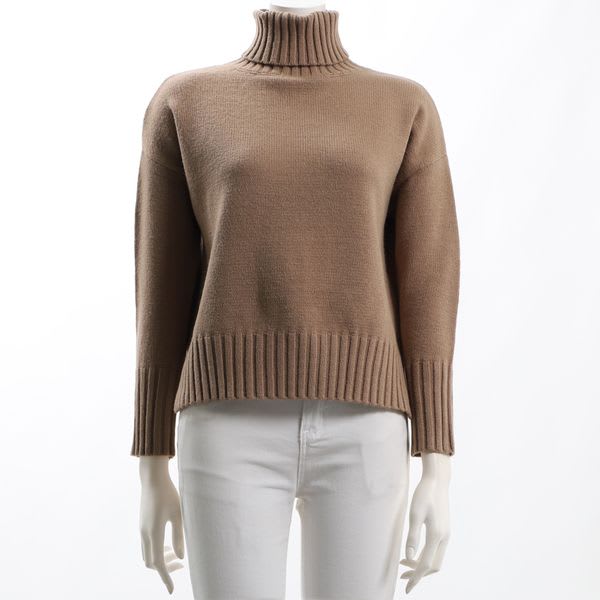 ドロップショルダータートルネックニット