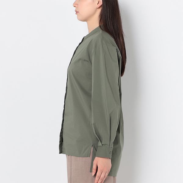バックテールデザインバンドカラーシャツ