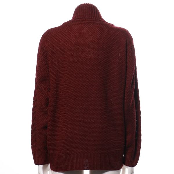 切り替え編みデザインオフタートルニット