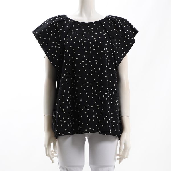 リップルドット背中開きデザインブラウス