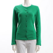 シンプルラウンドネックカーディガン