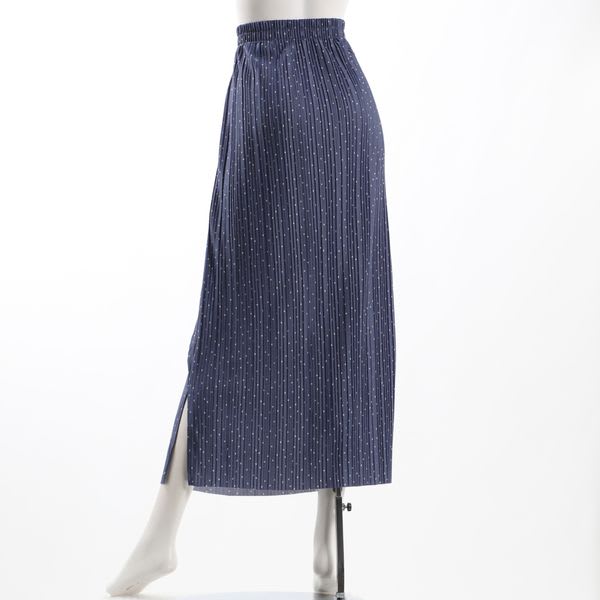 ドット柄プリーツナロースカート