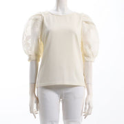 シアーパフスリーブブラウス