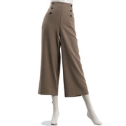 フロントボタンデザインワイドパンツ