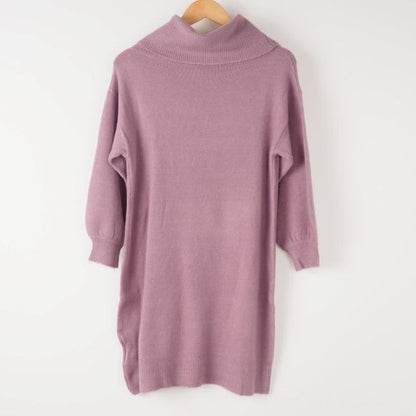 ふんわり袖タートルネックワンピース