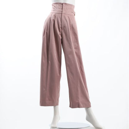 ハイウェストタックワイドパンツ
