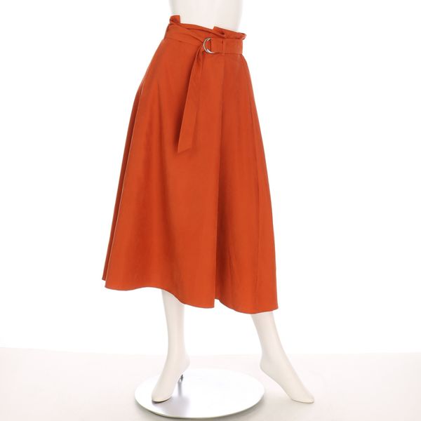 ピーチスキンDカンベルトフレアスカート