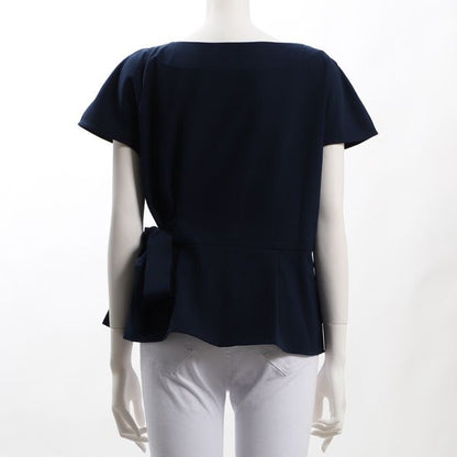 サイドリボンアシンメトリーペプラムブラウス