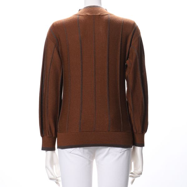 ガーター編みストライプニット