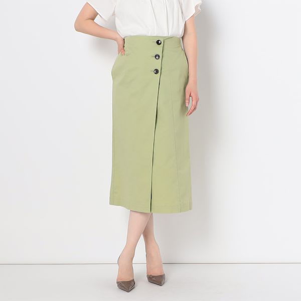 ウエストデザインラップ風タイトスカート