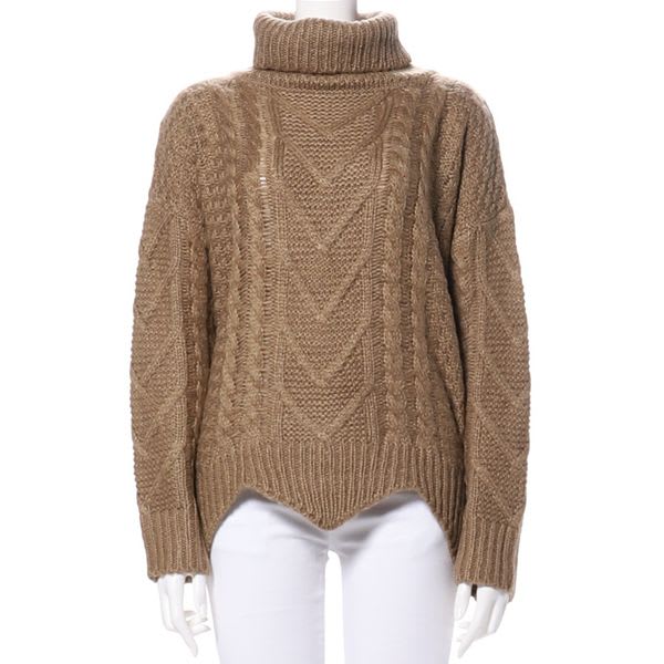 イレギュラーヘムタートルネックニット